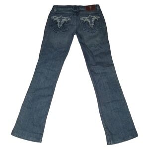 y2k Antik Denim Jeans Boho Embroidered Pockets As Seen On Celebrity Sz 28 00's